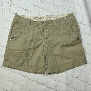 Esprit Women's Tan Shorts flattering pleated fronts vintage 90s size 6 GUC